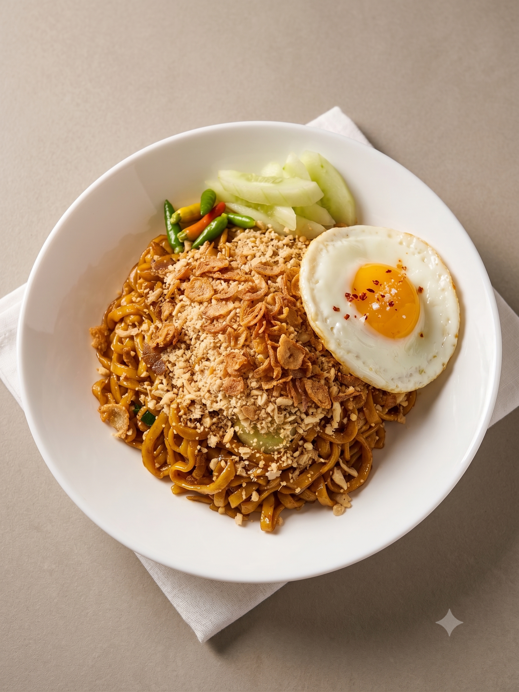 Mie Goreng dengan topping telur