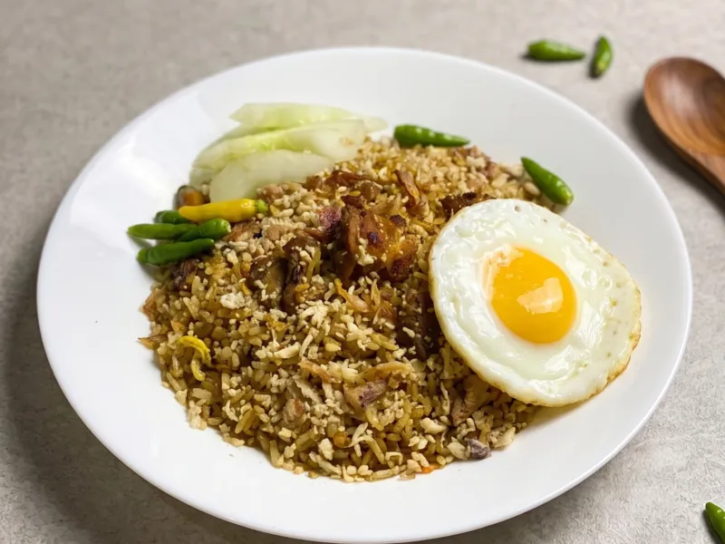 Nasi Goreng Kebuli dengan topping telur